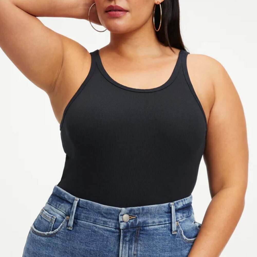✨ Good American Racerback Tank Bodysuit Thong Cut Size 6 / 3XL